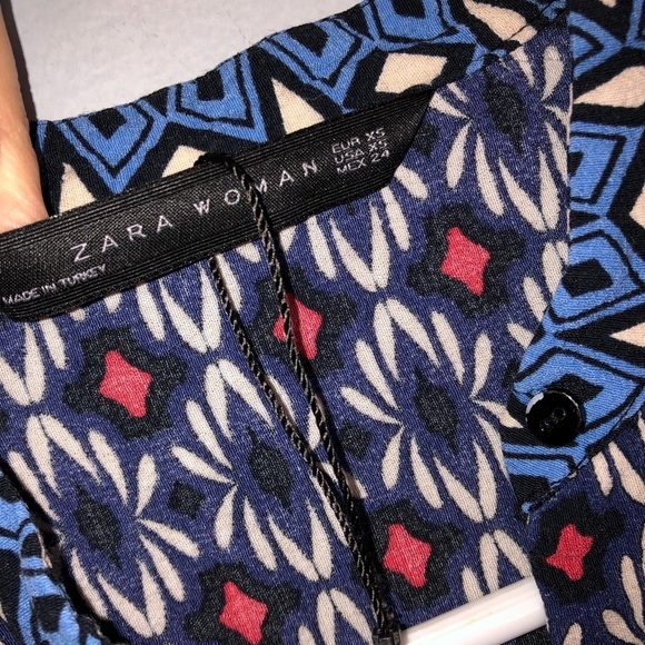 Zara Viscose Button Down Long Sleeve Printed Dress - Picture 4 of 10